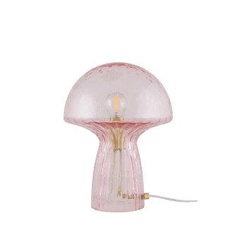 Szklana lampka stołowa grzybek Fungo różowa 30cm